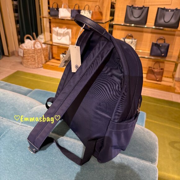 Tory Burch Nylon Backpack 173559 In Tory Navy Lightweight $350 main image 4